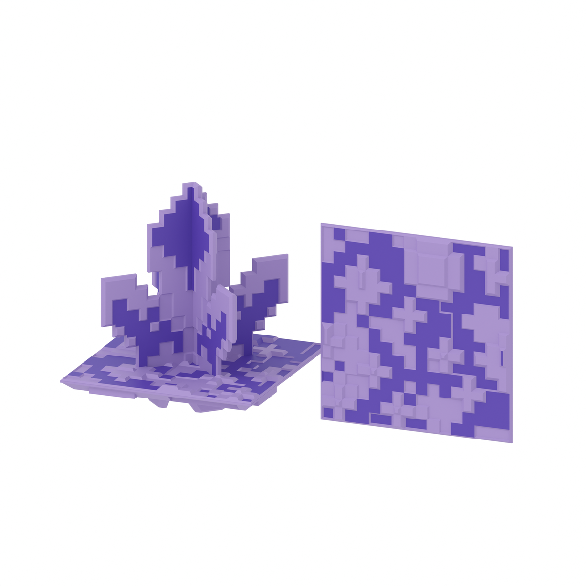 Amethyst crystal fascia block from Hacksmith Industries' free 3D printable Hack Blocks building set.