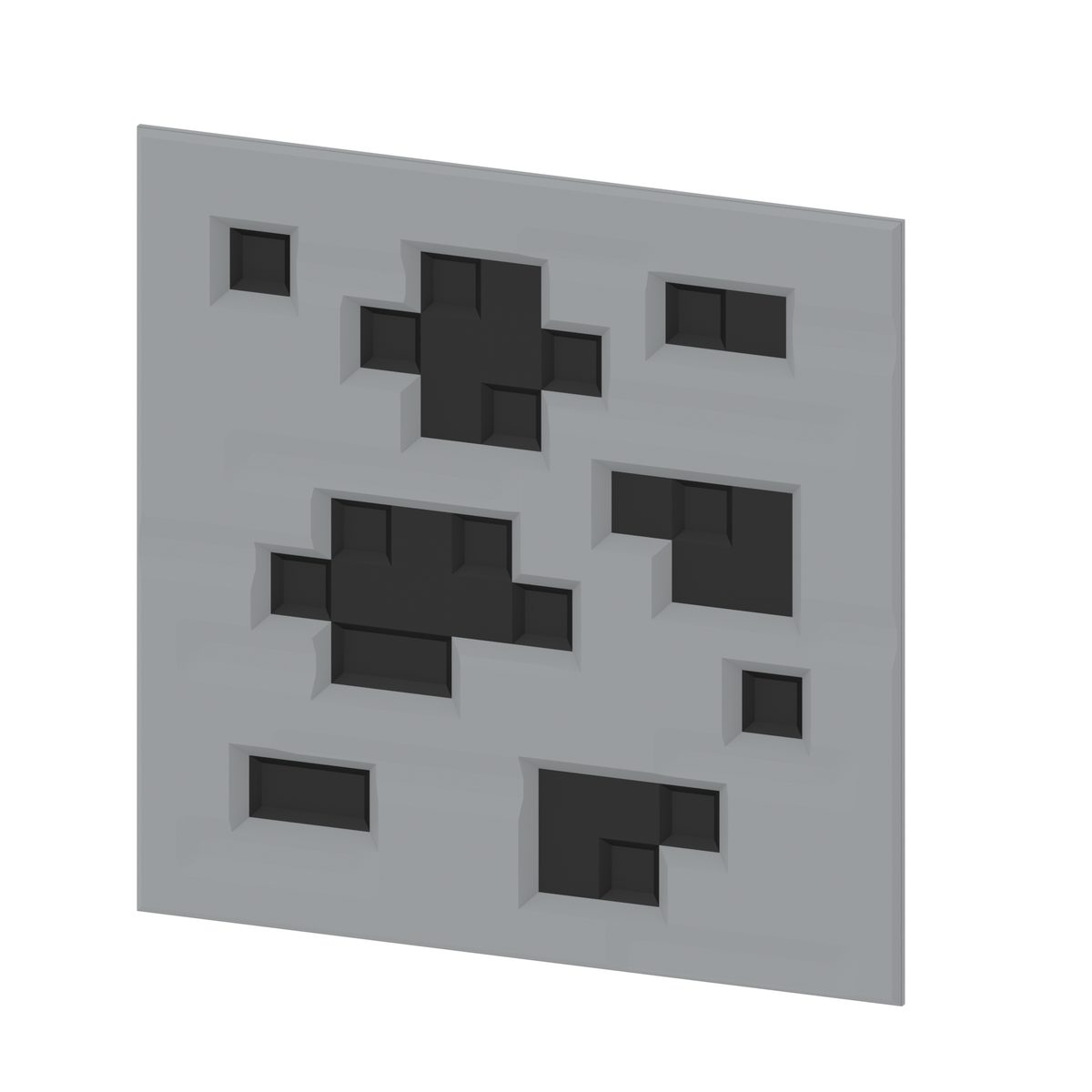 3D printable Hack Blocks fascia resembling coal ore, part of Hacksmith Industries' free building set for creative 3D printing projects.