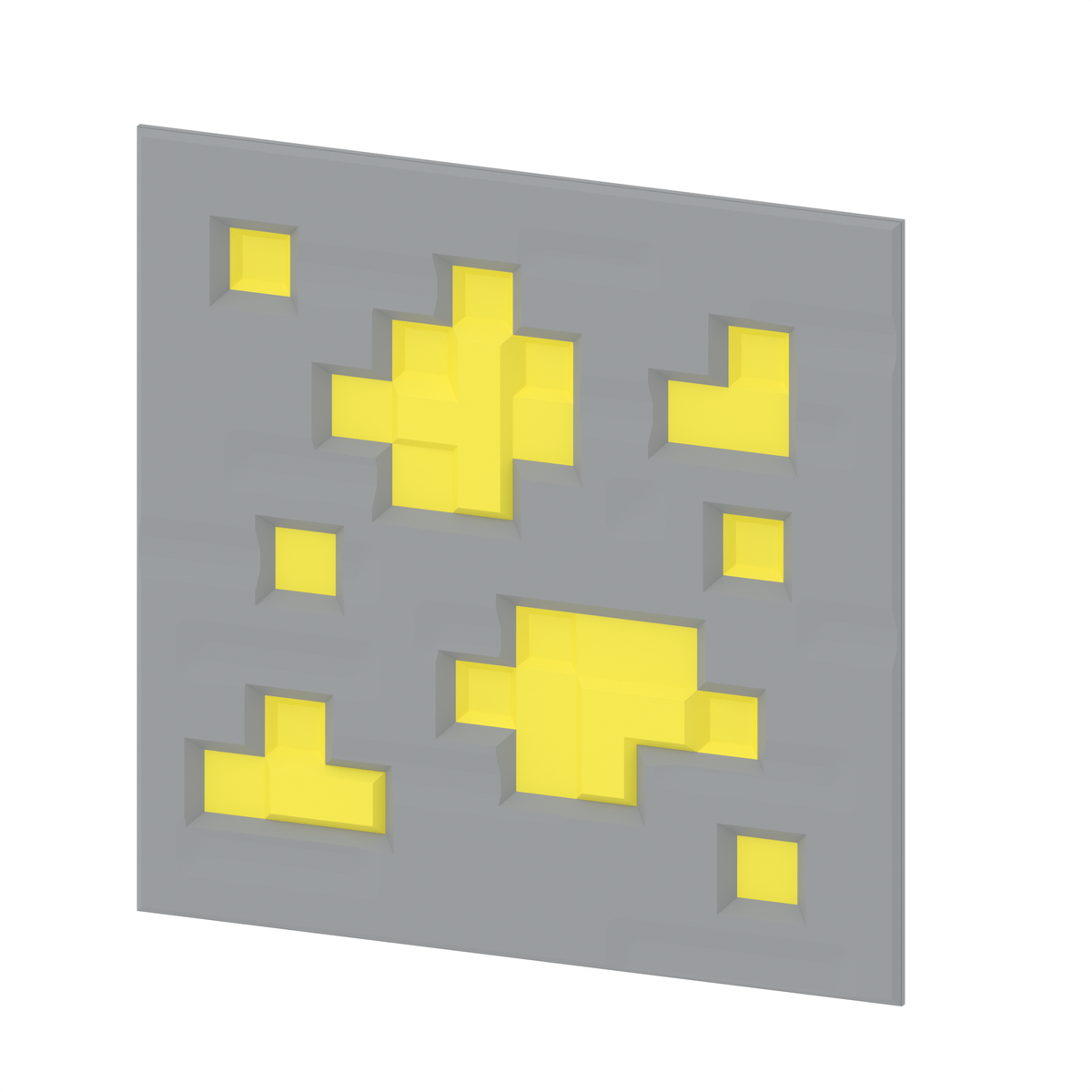 Gold-colored Hack Blocks 3D printable building set from Hacksmith Industries, featuring textured fascia design.