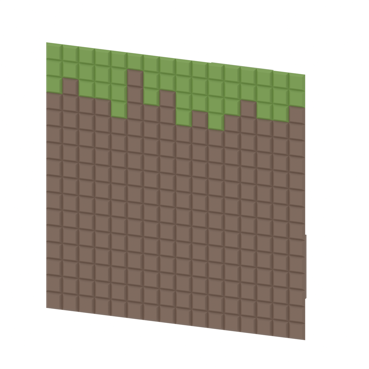 3D printable Hack Blocks fascia with grass side from Hacksmith Industries, featuring green grass design for creative building projects.
