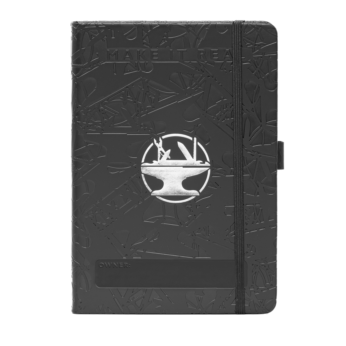 Cover of The Inventor's Notebook by Engineered By Hacksmith, featuring a sleek design with technical illustrations.