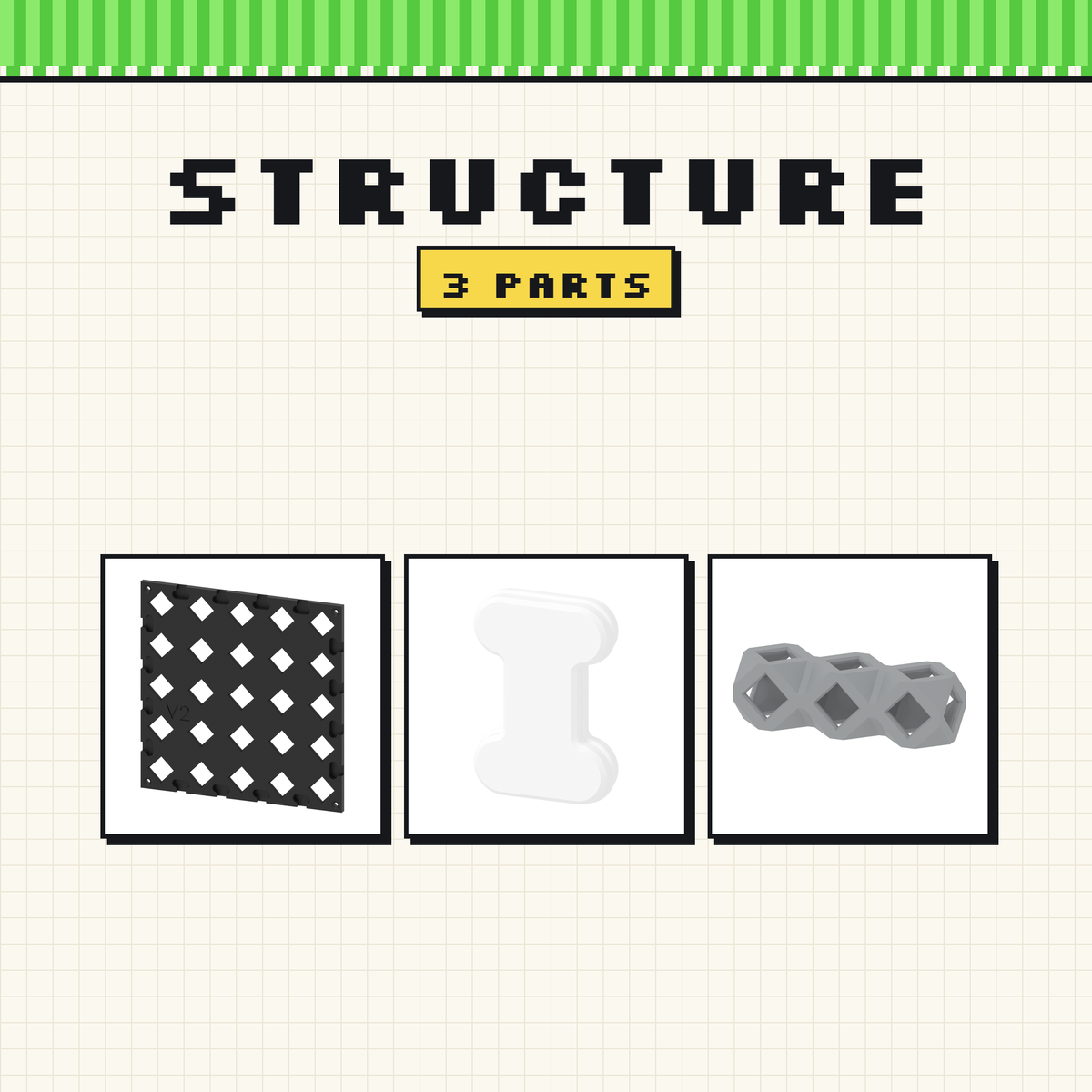 Hack Blocks free 3D printable building set by Hacksmith Industries, structure cover image