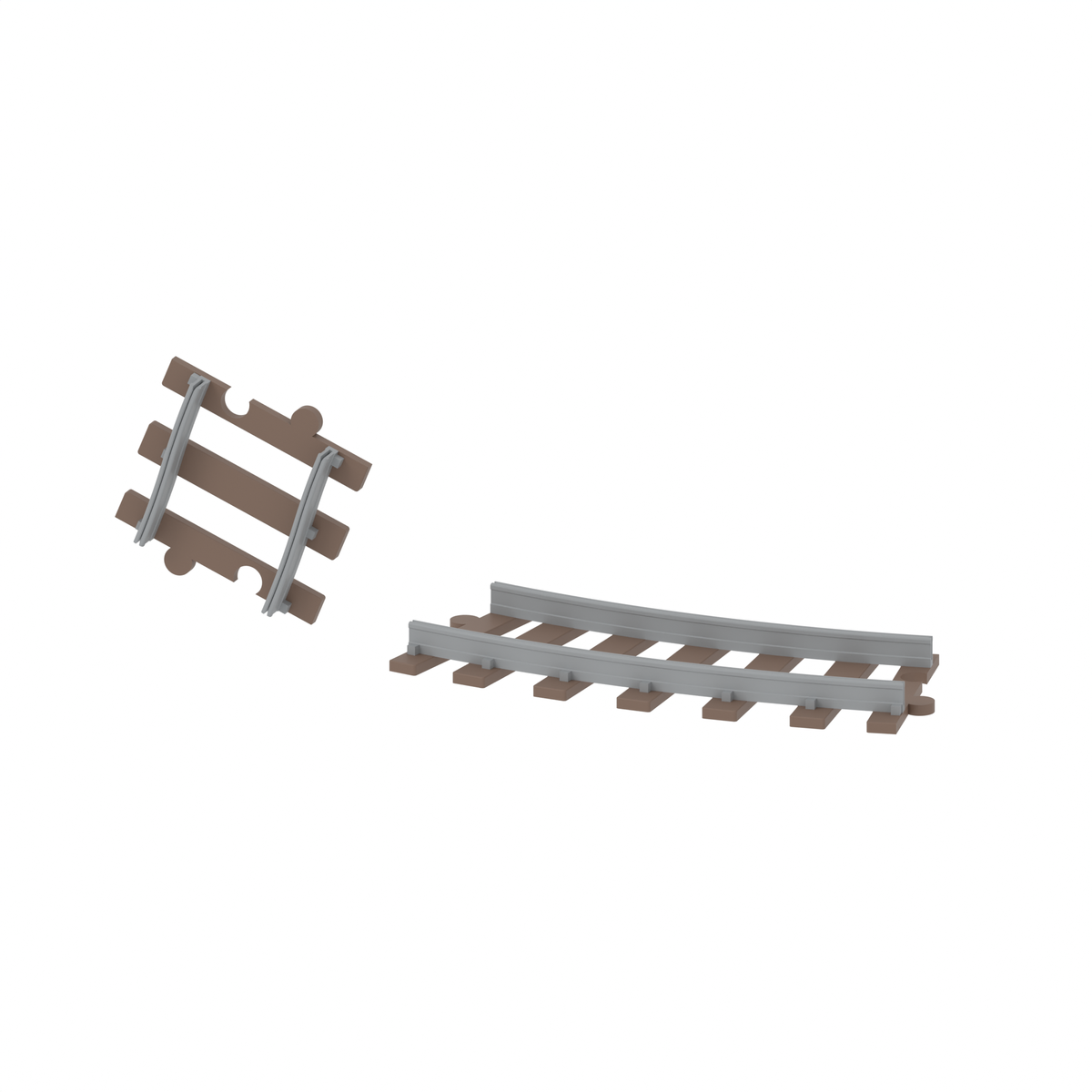 3D printable Hack Blocks track segment with S-bend design from Hacksmith Industries, showing detailed track layout for building sets.