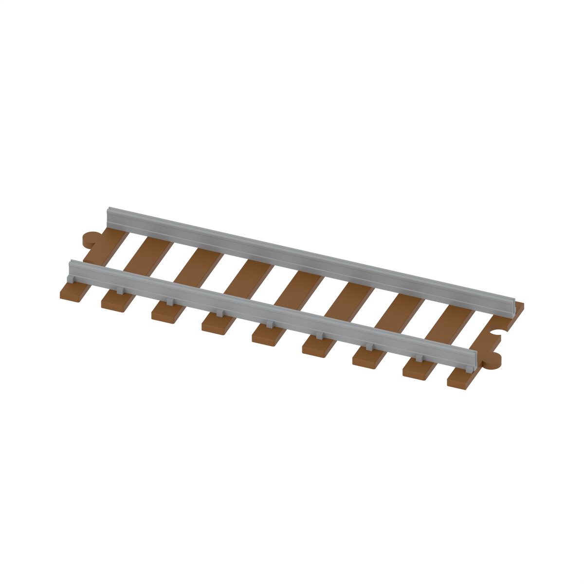 3D printable Hack Blocks track straight piece from Hacksmith Industries' building set for creative construction projects.