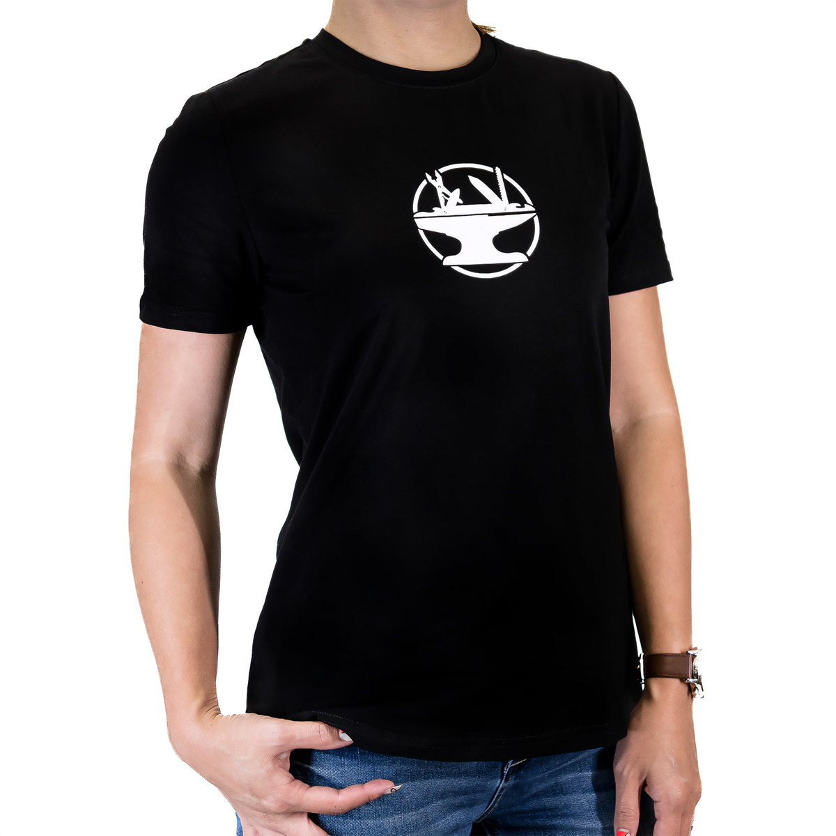 Women's Smith shirt by Engineered By Hacksmith, lightweight casual top in white with a relaxed fit and short sleeves.