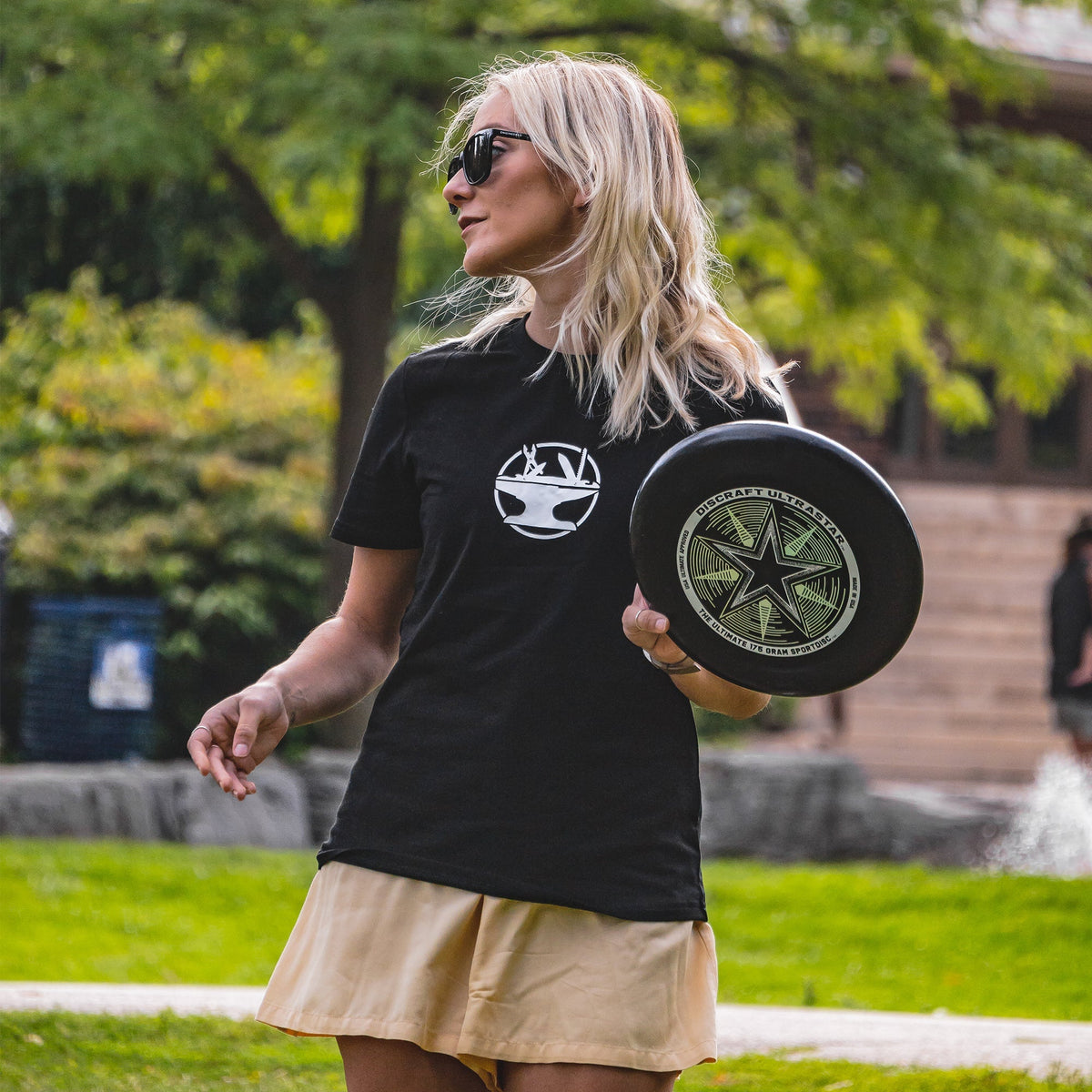 Women's Smith shirt by Engineered By Hacksmith, light-colored casual top with a relaxed fit and short sleeves.