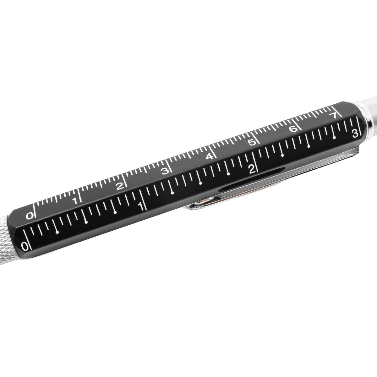 Black Hacksmith Tools aluminium 7-in-1 tool pen with multiple functions, compact and versatile for everyday use.