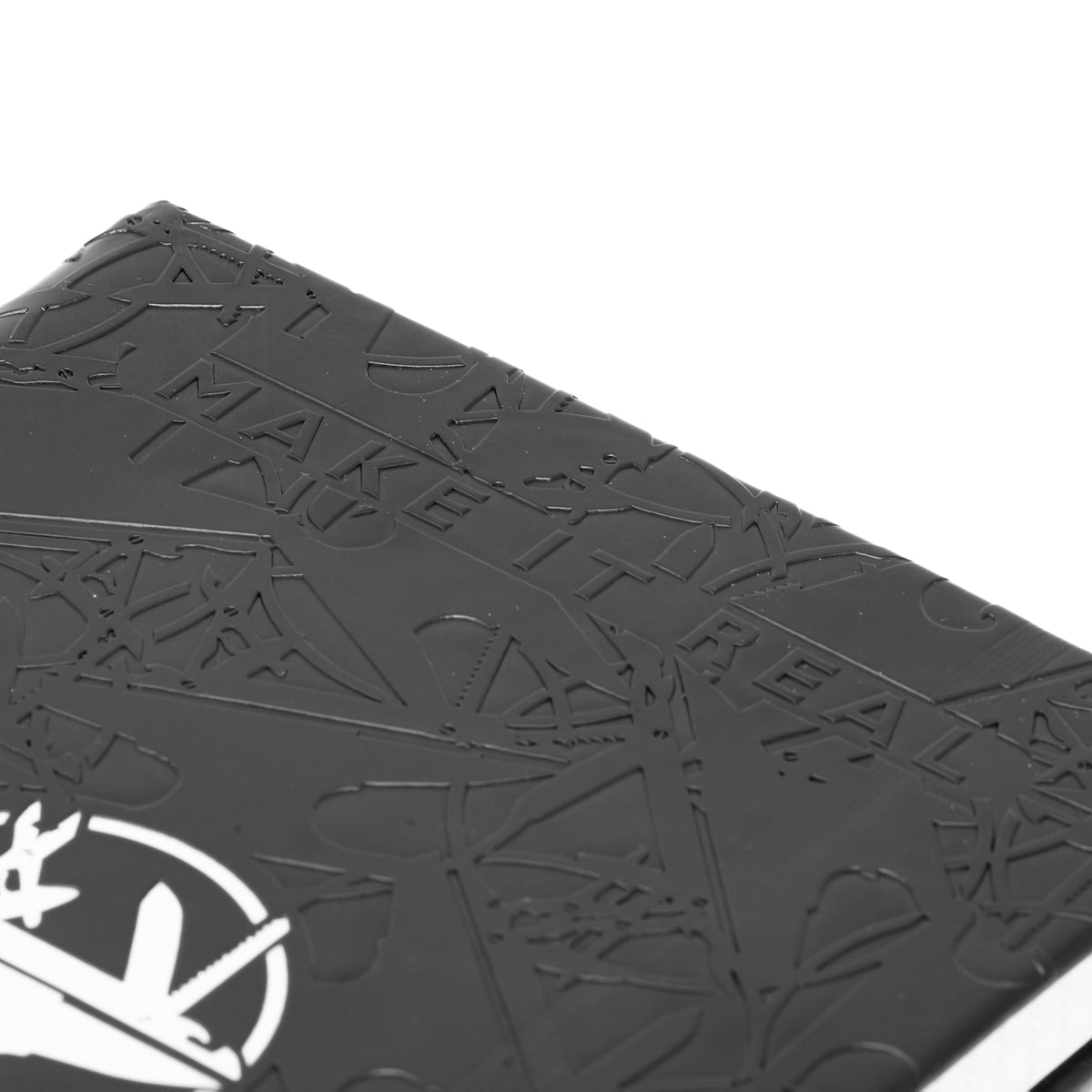 Engineered By Hacksmith inventor's notebook, a hardcover spiral-bound notebook with labeled sections for ideas and sketches.