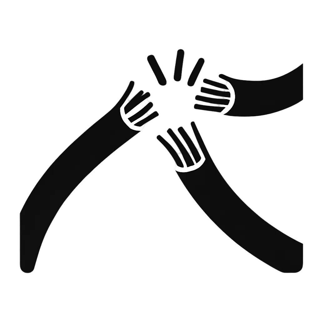 A 1:1 ration vector icon of cut wires, black on a white background.