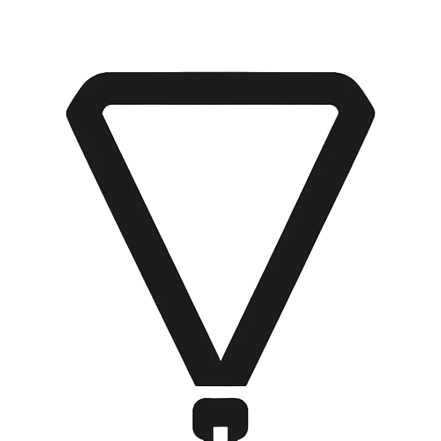 Black icon of a lanyard on a white background