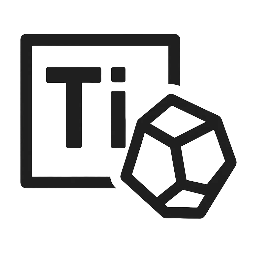 Vector icon for titanium, black with white background
